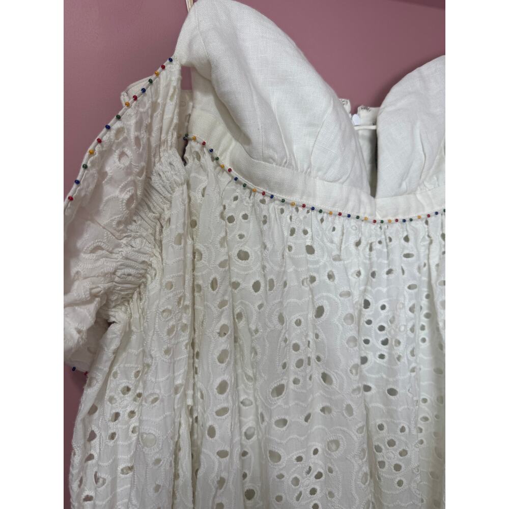 Farm Rio Off-White 3D Flower Maxi Dress Size Small - Picture 6 of 9